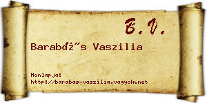 Barabás Vaszilia névjegykártya